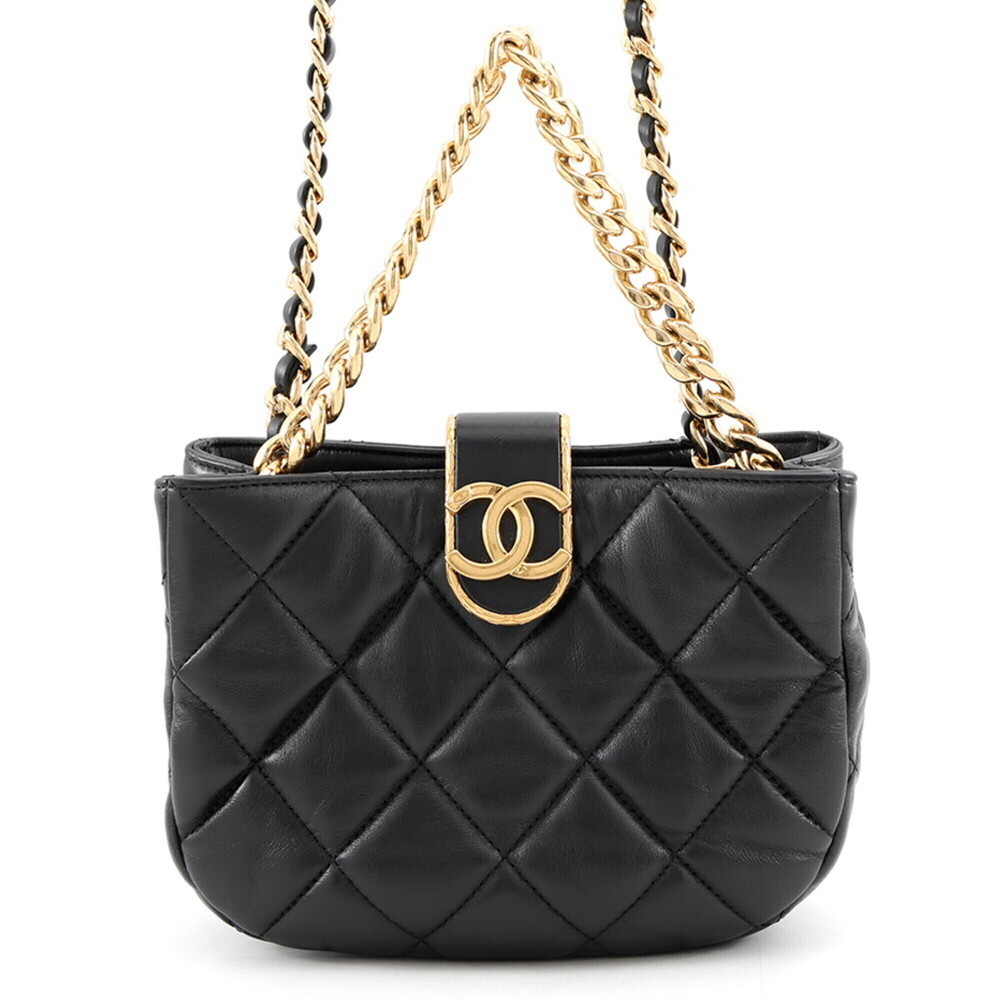 Chanel Chain Shoulder Bag Matelassé Coco Mark Lambskin AS3475 CHANEL 2-way Bl...
